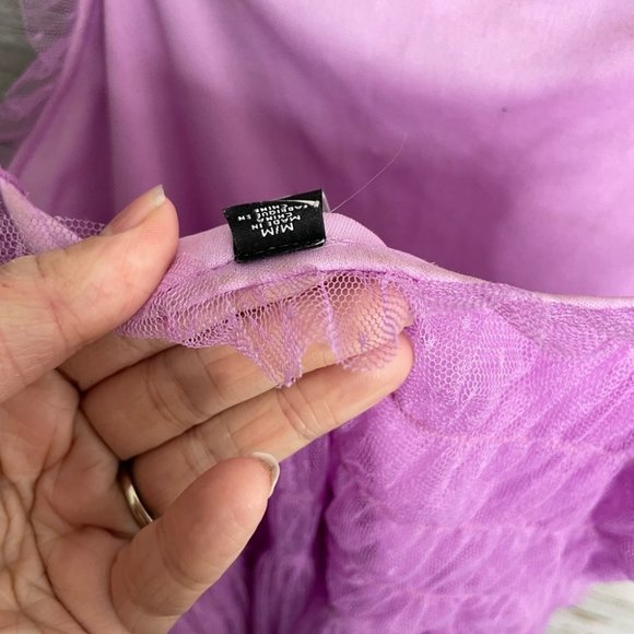 Design lab purple tulle dress ruched size medium - Picture 5 of 10